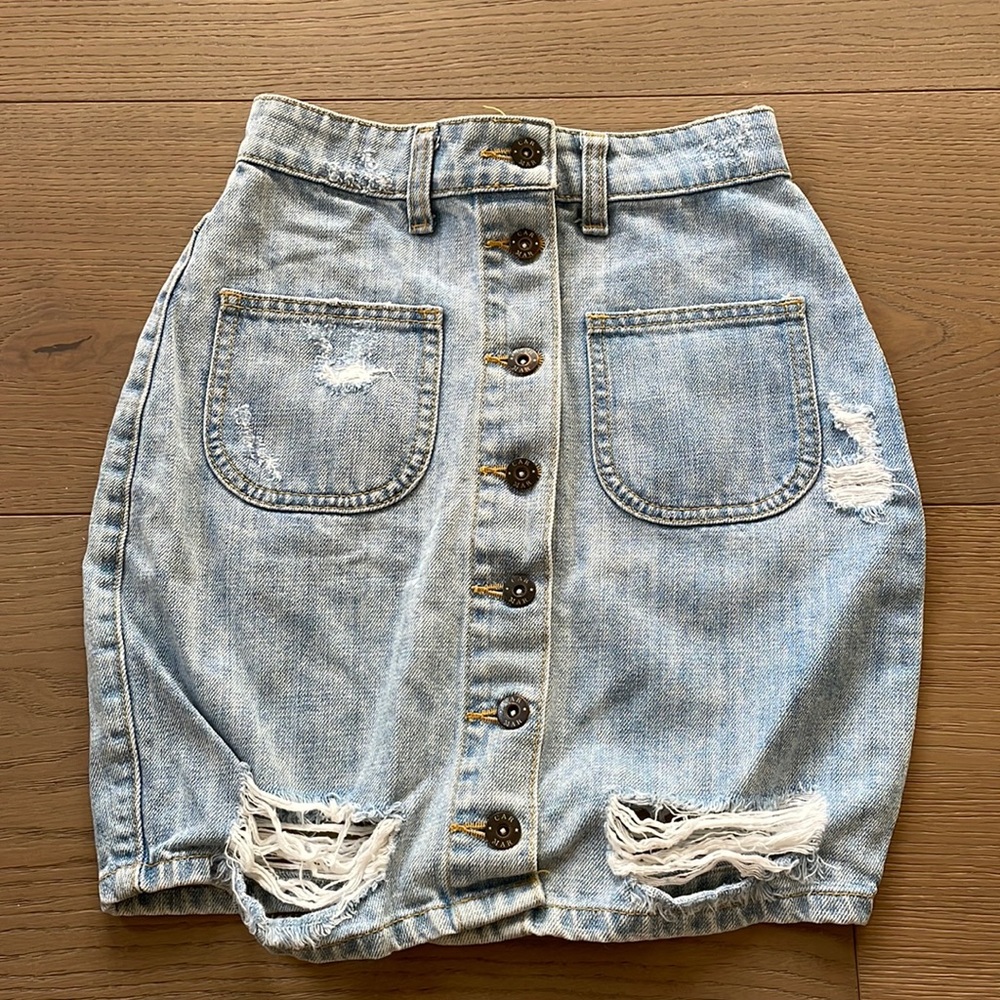 Carmar Distressed Denim Skirt